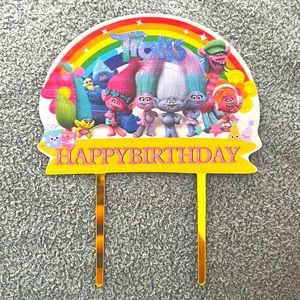 “Trolls” 🌈 Themed Happy Birthday Cake 🎂 Topper